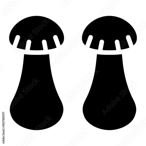 Mushrooms icons . Mushroom stem and cap, thin line design. The body of the fungus, linear symbols collection.. isolated vector illustration.