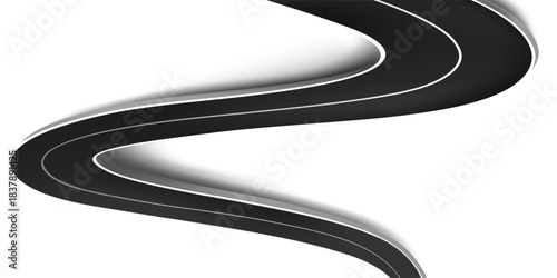 Abstract vector illustrations of winding curve road infographic concept on a white background. Way location, highway, direction, transportation, pin pointer, timeline concept template