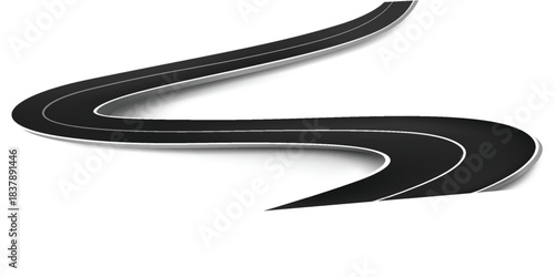 Abstract vector illustrations of winding curve road infographic concept on a white background. Way location, highway, direction, transportation, pin pointer, timeline concept template