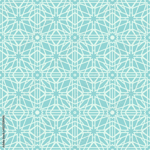 Intricate geometric pattern in light blue and white, creating a visually appealing and seamless background design.