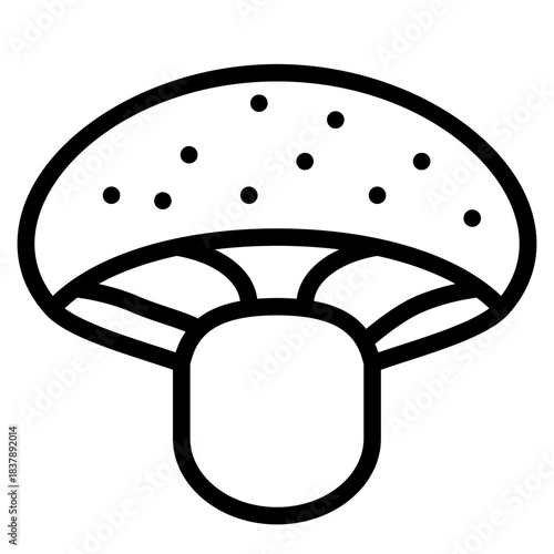 Mushrooms icon. Mushroom stem and cap, thin line design. The body of the fungus, linear symbols collection. isolated vector illustration.