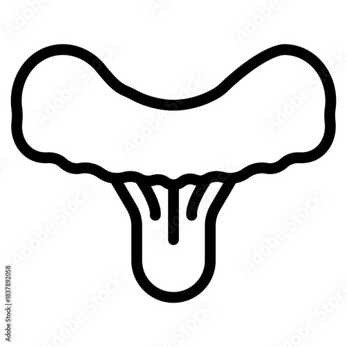Mushrooms icon. Mushroom stem and cap, thin line design. The body of the fungus, linear symbols collection. isolated vector illustration.