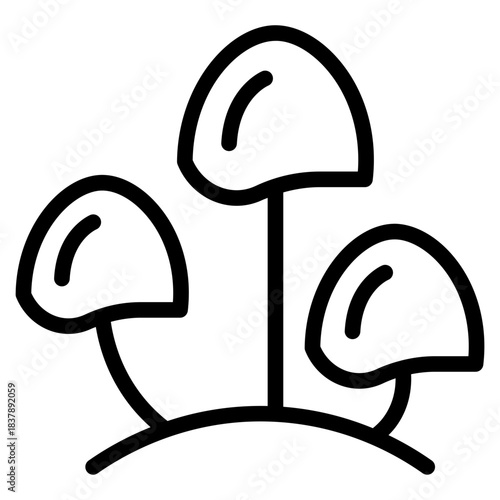 Mushrooms icon. Mushroom stem and cap, thin line design. The body of the fungus, linear symbols collection. isolated vector illustration.