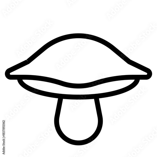 Mushrooms icon. Mushroom stem and cap, thin line design. The body of the fungus, linear symbols collection. isolated vector illustration.