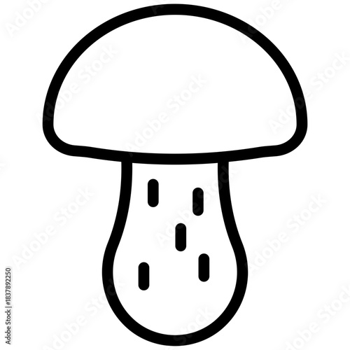 Mushrooms icon. Mushroom stem and cap, thin line design. The body of the fungus, linear symbols collection. isolated vector illustration.