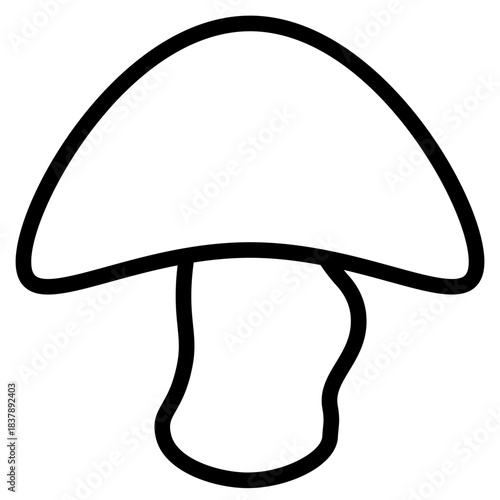 Mushrooms icon. Mushroom stem and cap, thin line design. The body of the fungus, linear symbols collection. isolated vector illustration.