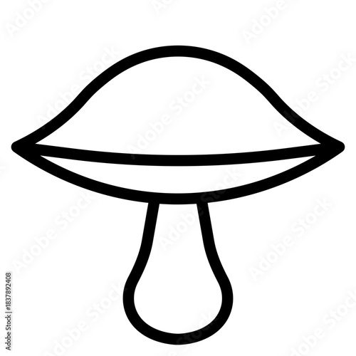 Mushrooms icon. Mushroom stem and cap, thin line design. The body of the fungus, linear symbols collection. isolated vector illustration.