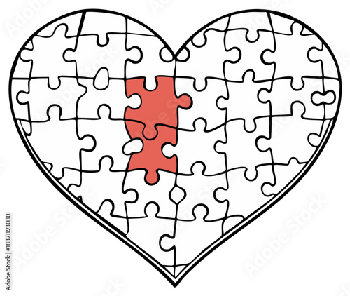 Heart Shape Jigsaw Puzzle with Missing Pieces Finding Love and Solving Relationship Issues
