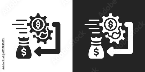 Cost Effective Icon In Black And White Glyph Style