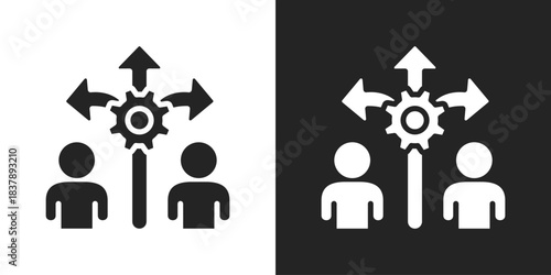 Flexibility Icon In Black And White Glyph Style