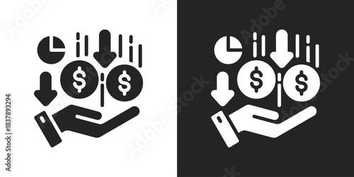 Dividend Icon In Black And White Glyph Style