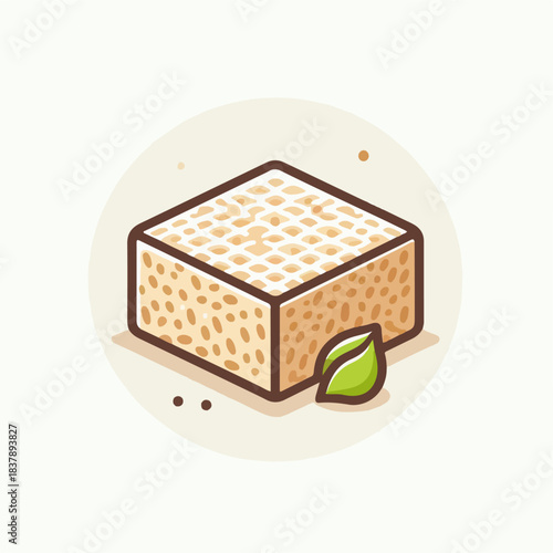 Illustration of tempeh slices