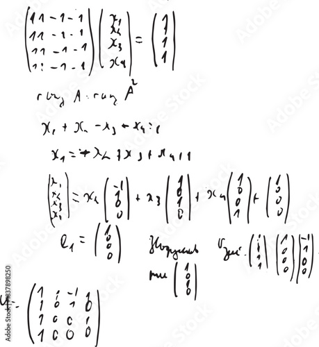 Solving homogeneous equations. Mathematics. Calculate the matrix.