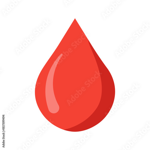 A drop of blood, a symbol of medicine, blood donation, and diabetes. Vector illustration on a white background, EPS.