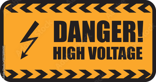 Danger High Voltage Lighning Sign