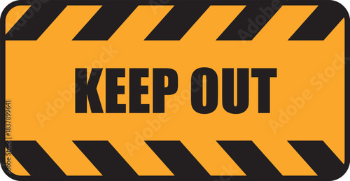 Keep Out Hazard Strips Sign