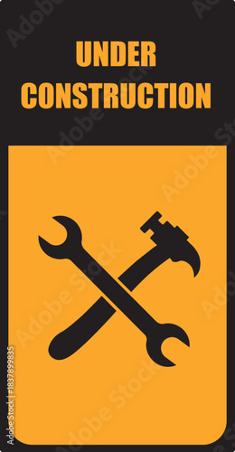 Under Construction Vertical Sign