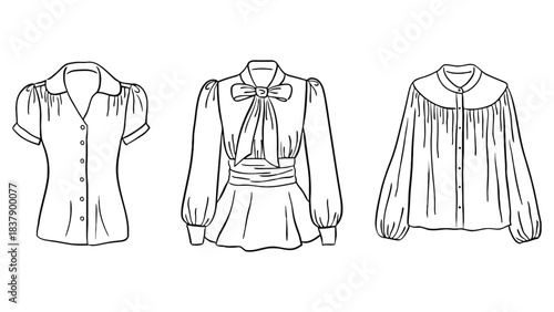 Shop vintage blouse styles fashion sketch design templates online