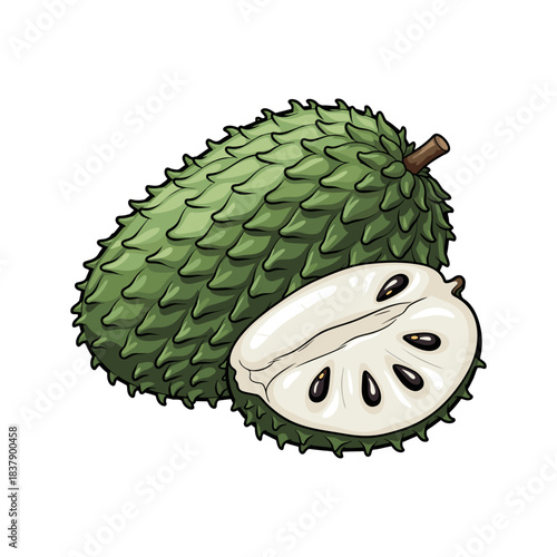 soursop fruit isolated on white background