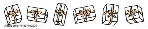 Hand-Drawn Gift Boxes Icons Set