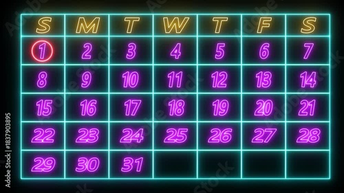 Very important date on the calendar. circle mark on date in work planning. Highlighting date number 1 on a calendar.