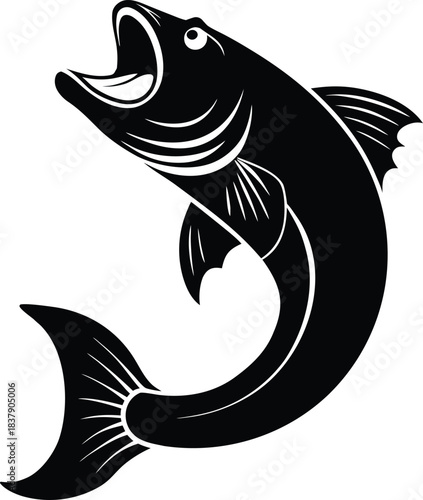 Leaping Fish Silhouette Vector