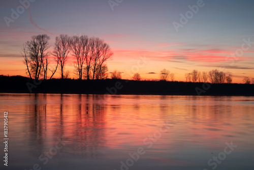 Ticino River Ticinum landscape nature sunset