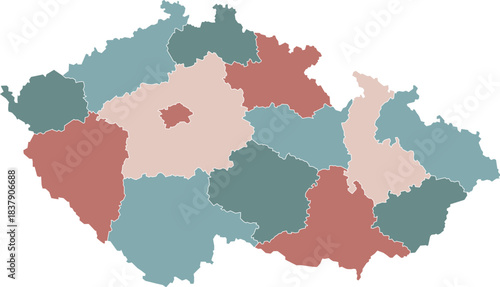 Czech Republic Regional Map Illustration