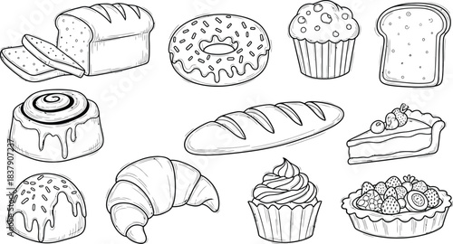 retro coffee and bakery shop logo set vector design.