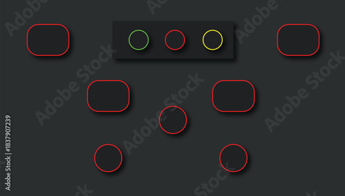 Media player interface with a set of control buttons