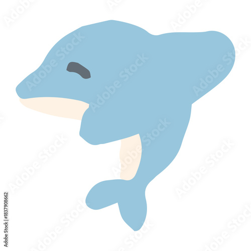 海のなかまたちシリーズ｜イルカ / Dolphin (Cute Simple Illustration)