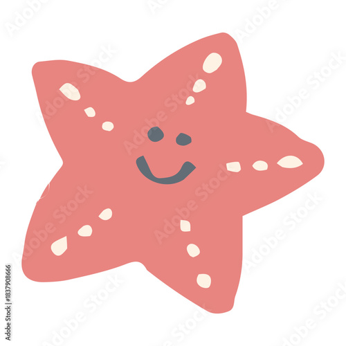 海のなかまたちシリーズ｜ヒトデ / Starfish (Cute Simple Illustration)