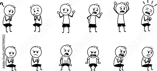 Weather forecast doodle icon set vector illustration depicting various climate conditions isolated on white background