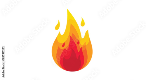 Stylized Flame Icon Representing Heat and Energy.