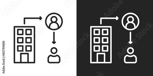 broker Icon In Black And White Line Style