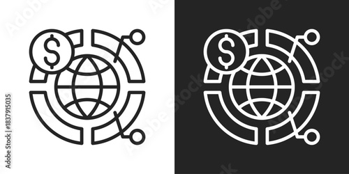 Market Penetration Icon In Black And White Line Style