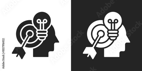 knowledge Icon In Black And White Glyph Style