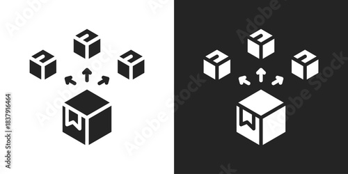 distribution Icon In Black And White Glyph Style