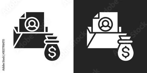 portfolio Icon In Black And White Glyph Style