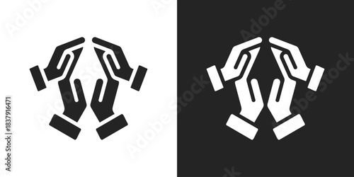team work Icon In Black And White Glyph Style