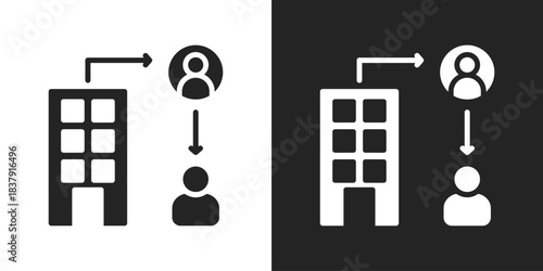 broker Icon In Black And White Glyph Style