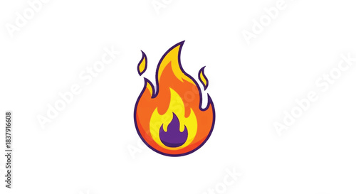 Stylized illustration of a vibrant orange and yellow flame.