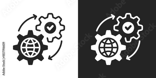 processing Icon In Black And White Glyph Style