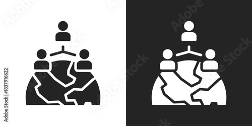 organization Icon In Black And White Glyph Style