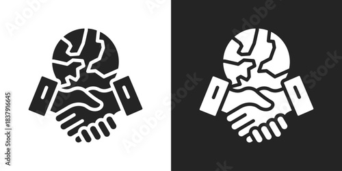 Partnerships Icon In Black And White Glyph Style