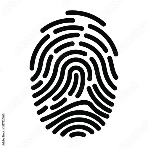 Fingerprint scanning biometric security icon black silhouette