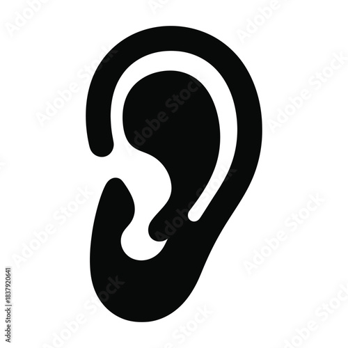 Ear icon illustrating human hearing anatomy
