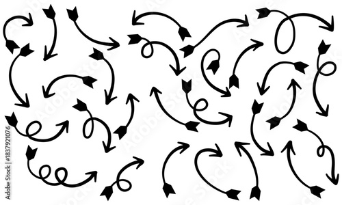 Arrows hand draft with white background vector