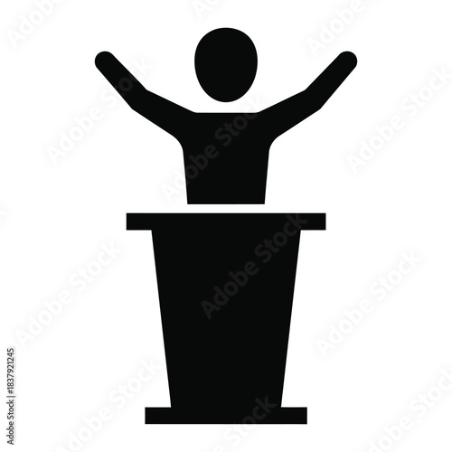 Public speaking silhouette of a person presenting at a podium