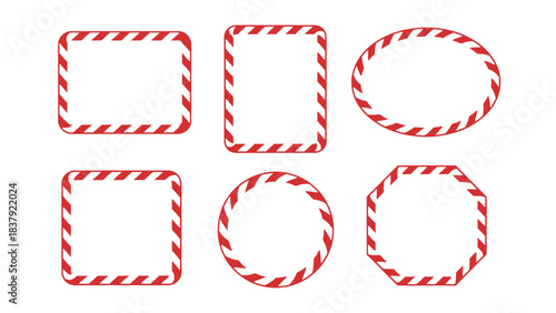 Candy cane frames vector collection christmas holiday design